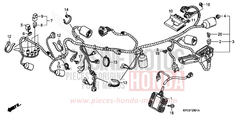WIRE HARNESS (XL125V7/8) for Varadero 125 PEARL CONCOURS BLACK (NHA65) from 2008